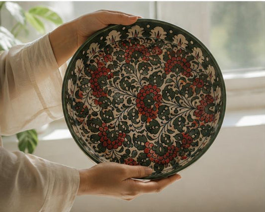 Green with Envy Hand-Painted Pizza Platter — Large