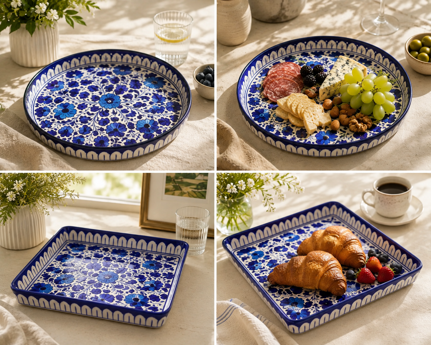 The Blue Gaze Hand-Painted Serving Platter — Small