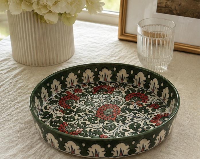 Green with Envy Hand-Painted Pizza Platter — Large