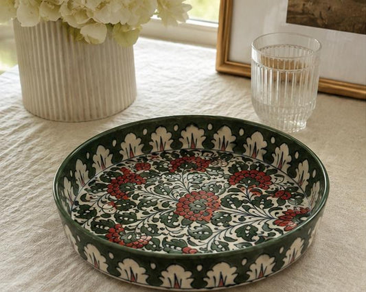 Green with Envy Hand-Painted Pizza Platter — Large