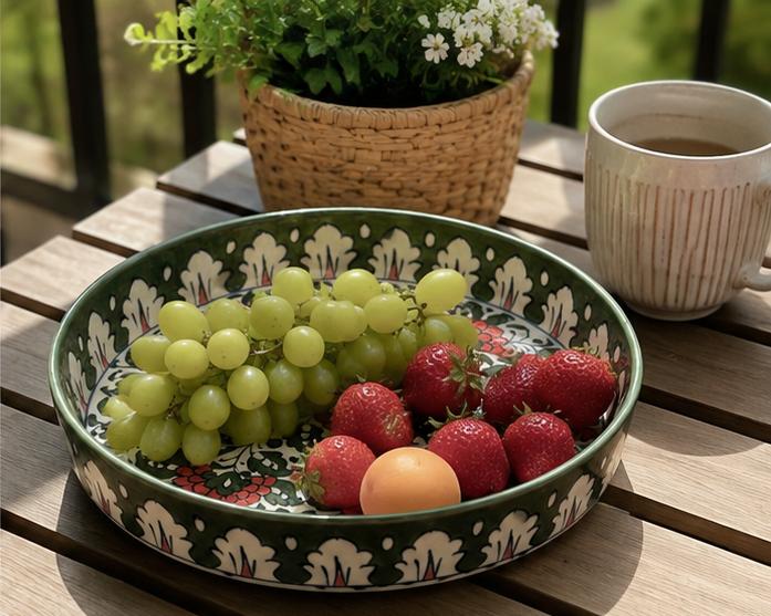 Green with Envy Hand-Painted Pizza Platter — Large