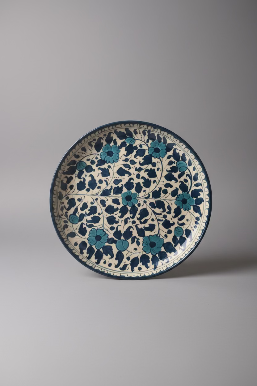 The Blue Gaze Hand-Painted Serving Platter — Small