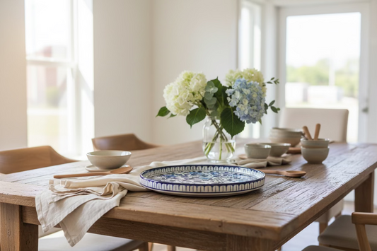 The Blue Gaze Hand-Painted Serving Platter — Small