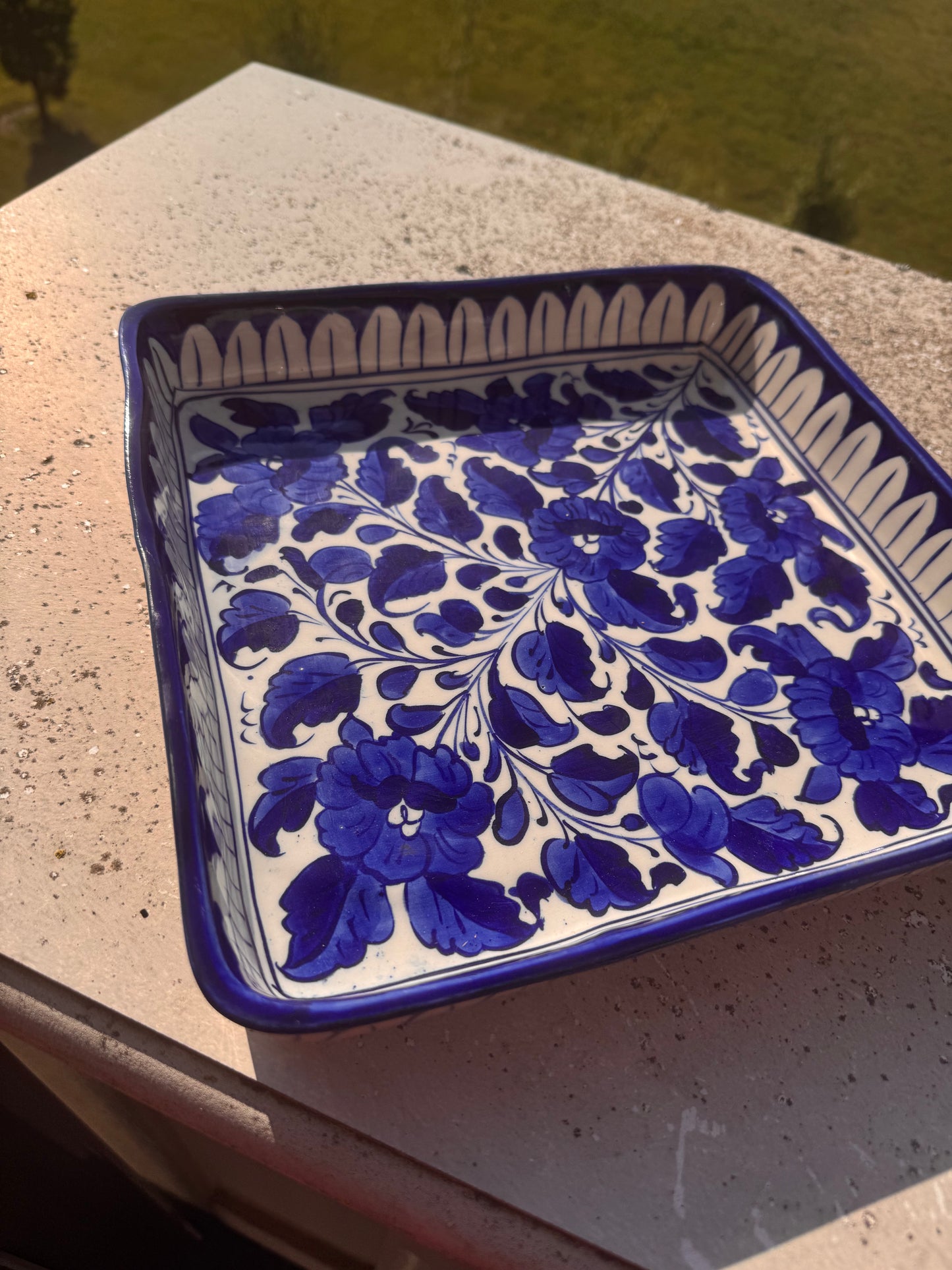 Kill Your Blues Hand-Painted Serving Platter — Large Square