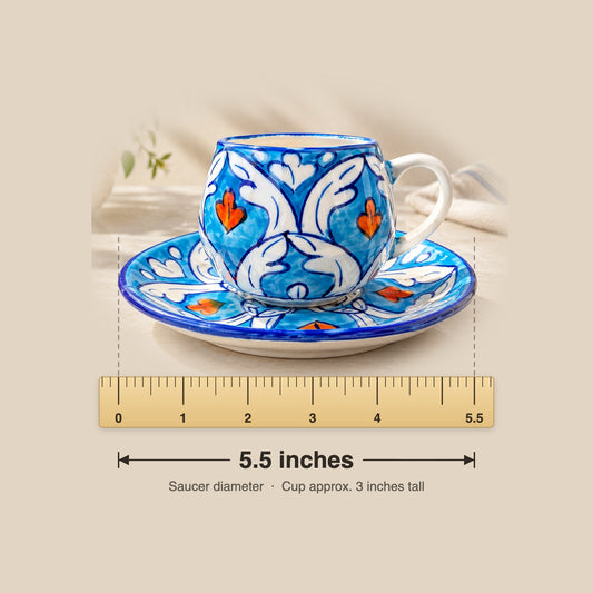 Hand Crafted Colourful Cup and Saucer Set